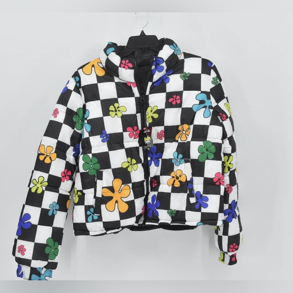 🎄🧥Women's Dolls Kill x SpongeBob Sea Smarts Reversible Puffer Jacket XXS NWT